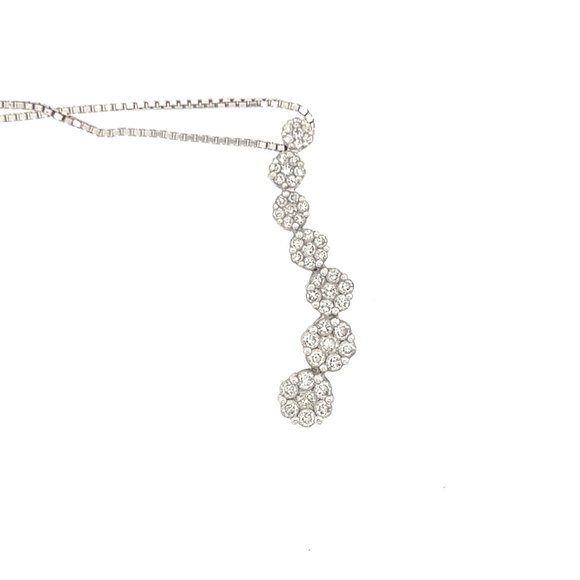 14k White Gold Diamond Necklace - Picture 2 of 4